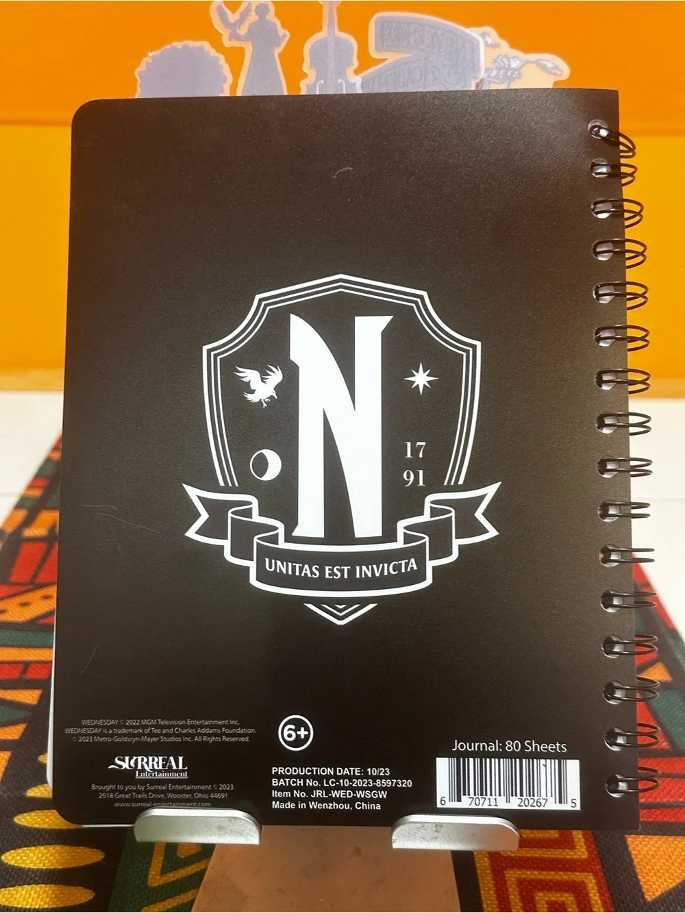 Official Wednesday Themed Black Spiral Notebook - Gothic Journal